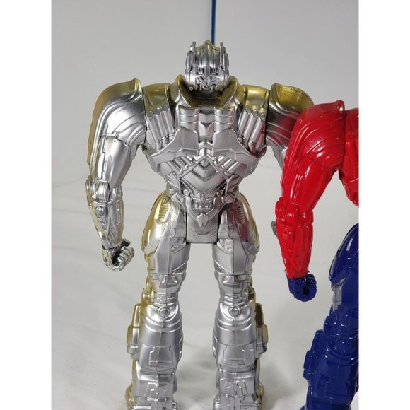 2 TRANSFORMERS Age Of Extinction OPTIMUS PRIME 12" SILVER Knight 2013 Hasbro - Picture 5 of 8